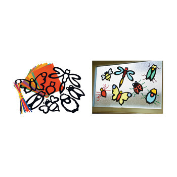 DISPLAY SHAPES, STAINED GLASS BUGS, Pack of 35