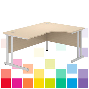 CANTILEVER FRAME DESKS, CRESCENT, 1600mm width, Right Return, Oak, Smartbuy