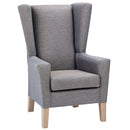 HIGH BACK WING CHAIR, Vinyl, Mulberry