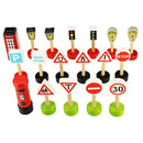 ROAD SIGNS & STREET FURNITURE, Age 3+, Set of 18