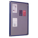 SMARTSHIELD FLAMESHIELD NOTICEBOARDS, Tamperproof, Double Door, 2400 x 1200mm height, Blue Frame, Green