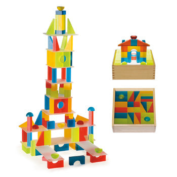 LUMI-TRANSLUCENT COLOURED BUILDING BLOCKS, Set of 98 pieces