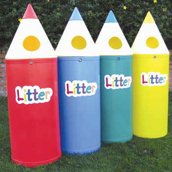 INDOOR/OUTDOOR BINS, Pencil, Blue, Each