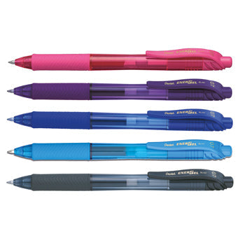 PENS, ROLLERBALL, PENS, ROLLERBALL, Pentel Energel, X Retractable, Assorted, Pack of 12