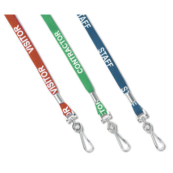 LANYARDS, Pre-Printed, Visitor (Red), Pack of 25