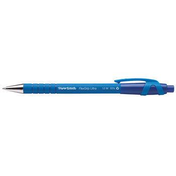 PENS, BALLPOINT, Paper Mate(R) Flexgrip Ultra, Retractable, Blue, Box of 12