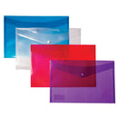 POLYPROPYLENE, POLYPROPYLENE WALLETS FOOLSCAP, STUD WALLET, Individual Colours, Foolscap, Blue, Pack of 25