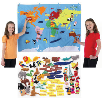 FABRIC WORLD MAPS, Small, 900 x 1200mm, Each