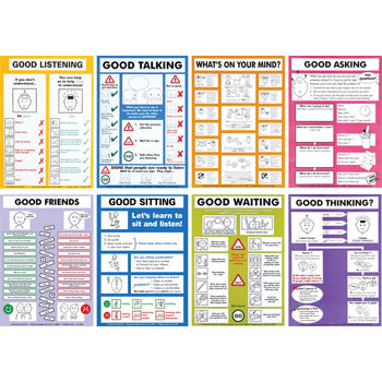 POSTERS, Social Skills, Set of 8