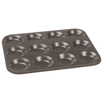 NON-STICK BAKEWARE, Bun/Cake Tray, 12 Holes, 315 x 238 x 10mm, Each