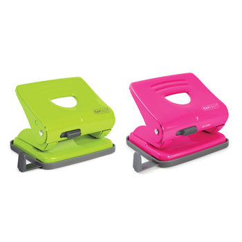 HOLE PUNCH, LIGHT DUTY, 2 hole, Rapesco 825, Hot Pink, Each