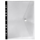 POLYPROPYLENE POPPER WALLETS, A4 Multipunched Spine for Ringbinders, Pack of 5