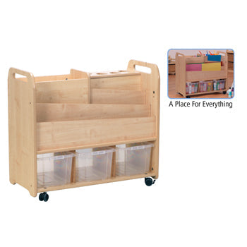 Millhouse CREATIVITY ZONE, DOUBLE SIDED CREATIVE UNIT, 3 Clear Tubs