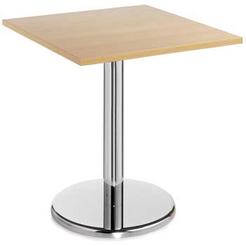 TABLES, CHROME PEDESTAL BASE, Square, 700 x 700 x 725mm height, White