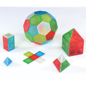 SOLID MAGNETIC POLYDRON(R) ESSENTIALS SETS, Translucent, Pack of 104 pieces