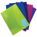 POLYPROPYLENE FILING PRODUCTS, ID Popper Wallets, Electra Colours, A4, Assorted, Pack of 5