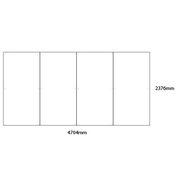 WHITEBOARDS, Whiteboard Wall Panel Kits, 2376 x 1176mm, Pack of 4