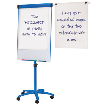 BUZZARD MAGNETIC MOBILE FLIPCHART EASEL, Blue, A1, Each