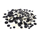 PLASTIC BUTTONS, Black & White, Pack of 500g