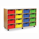 MOBILE DEEP TRAY UNIT, MOBILE TRAY UNITS, DEEP TRAY UNITS, 16 Deep Tray Unit, Beech