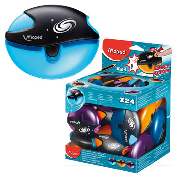 PENCIL SHARPENERS, CANISTER MODELS, Galactic Plastic, Single Hole, 8mm hole, Pack of 24