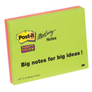 POST-IT(R) SUPER STICKY MEETING NOTES, Neon Colours XXXL, 203 x 152mm, Pack of 4
