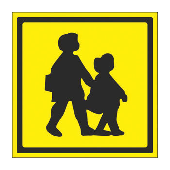 SAFETY SIGNS, VEHICLE SIGNS, School Children Symbol, Front, 300 x 300mm, Each