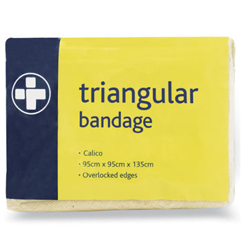 FIRST AID, BANDAGES, Triangular, Calico Hemmed, 950 x 1350mm, Each