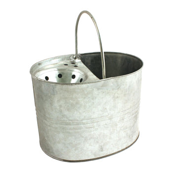 BUCKET, MOP, Galvanised with Strainer, 14 litre, Each