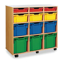 MOBILE TRAY UNITS, VARIETY TRAY UNITS, 12 Tray Unit (Vertical), Maple