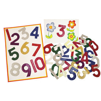 LETTERS & NUMBERS, Glitter Paper Numbers, 70mm average height, Pack of 250