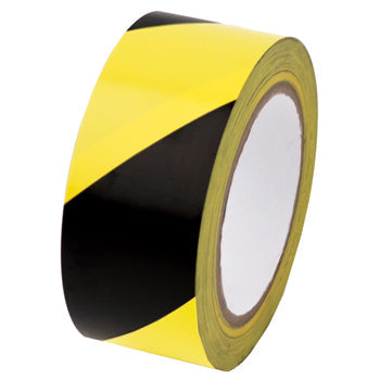 HAZARD WARNING TAPE, PVC, Red and White Stripes, Each