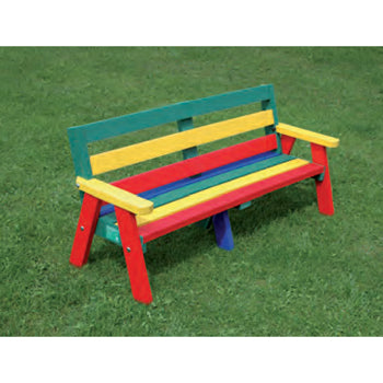 MARMAX RECYCLED PLASTIC PRODUCTS, Sloper Bench 3 Seater, Junior, Rainbow, Each