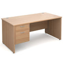 PANEL ENDED DESKS, RECTANGULAR, With 2 & 3 Drawer Unit, 1800mm width, Oak