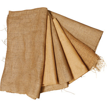 TEXTILES, PLAIN FABRIC, HESSIAN, Natural Six Grades, 1m squared, Pack of 6