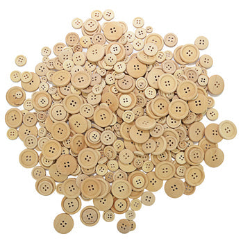 WOODEN BUTTONS, Natural, Pack of 440