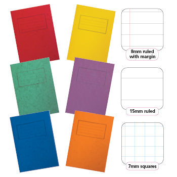 EXERCISE BOOKS, PREMIUM RANGE, A4+ (315 x 230mm), 80 pages, Green, 8mm ruled with margin, Pack of 50