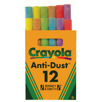 CHALK, Crayola Anti-Dust, Coloured, Pack of 144 (12 x 12)