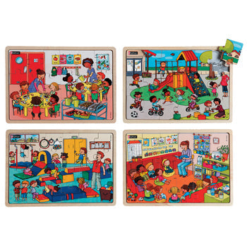 TOGETHER AT SCHOOL PUZZLES, Age 4+, Set of 4