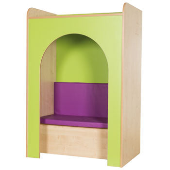 READING NOOK WITH CONTRASTING COLOUR VINYL SEAT PADS, Plum