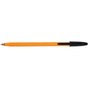 PENS, BALLPOINT, STANDARD BARREL - FINE TIP, BiC(R) Orange(R) Original Fine, Black, Box of 20