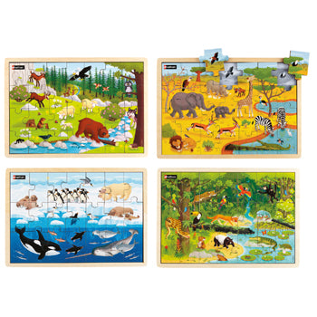 ANIMALS OF THE WORLD PUZZLES, Age 4+, Set of 4