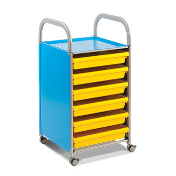 TRAY STORAGE UNITS, CALLERO RANGE, CALLERO ART, A3 PAPER TROLLEY, With 6 Trays, Yellow