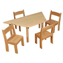 NATURAL BEECHWOOD TABLES, TRAPEZOIDAL, Sizemark 1 - 470mm height