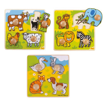 MY FIRST PEG PUZZLES, Animals, Age 2+, Set of 3