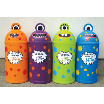 MONSTER LITTER BINS, Large, Purple, Each