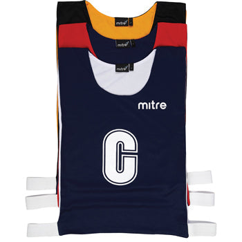 MITRE(R) PRO REVERSIBLE NETBALL BIBS, 45 x 35cm, Amber/Black, Set of 7