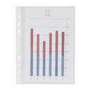 PUNCHED PRESENTATION POCKETS, EMBOSSED CLEAR - OPEN AT TOP, Medium Weight, A5 (45 Microns Thick), Pack of 100