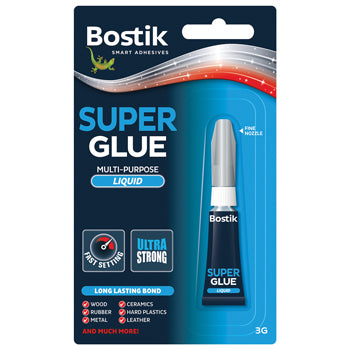 SUPER GLUE, Bostik Super Glue Liquid, Tube of 3g