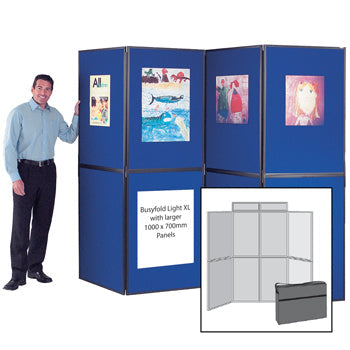 BUSYFOLD(R) FOLDING DISPLAY KITS, Light XL, 8 Panel Unit, With Black Trim, Red
